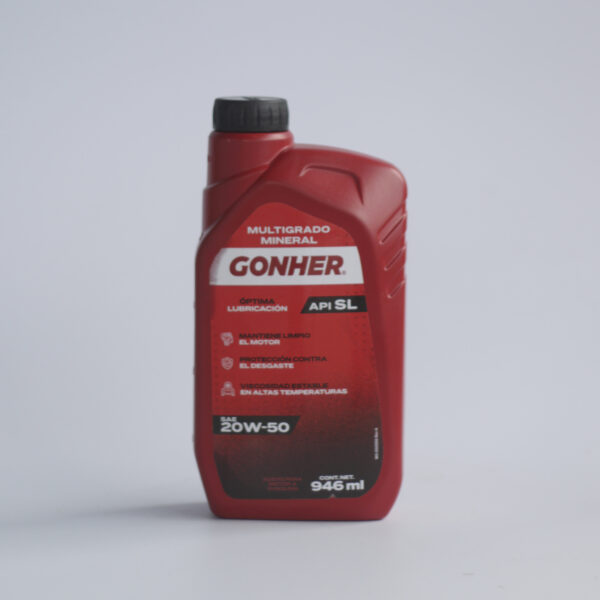 GONHER Multigrado Mineral API SL SAE 20W-50 – 946 ml / 5 L - Imagen 2