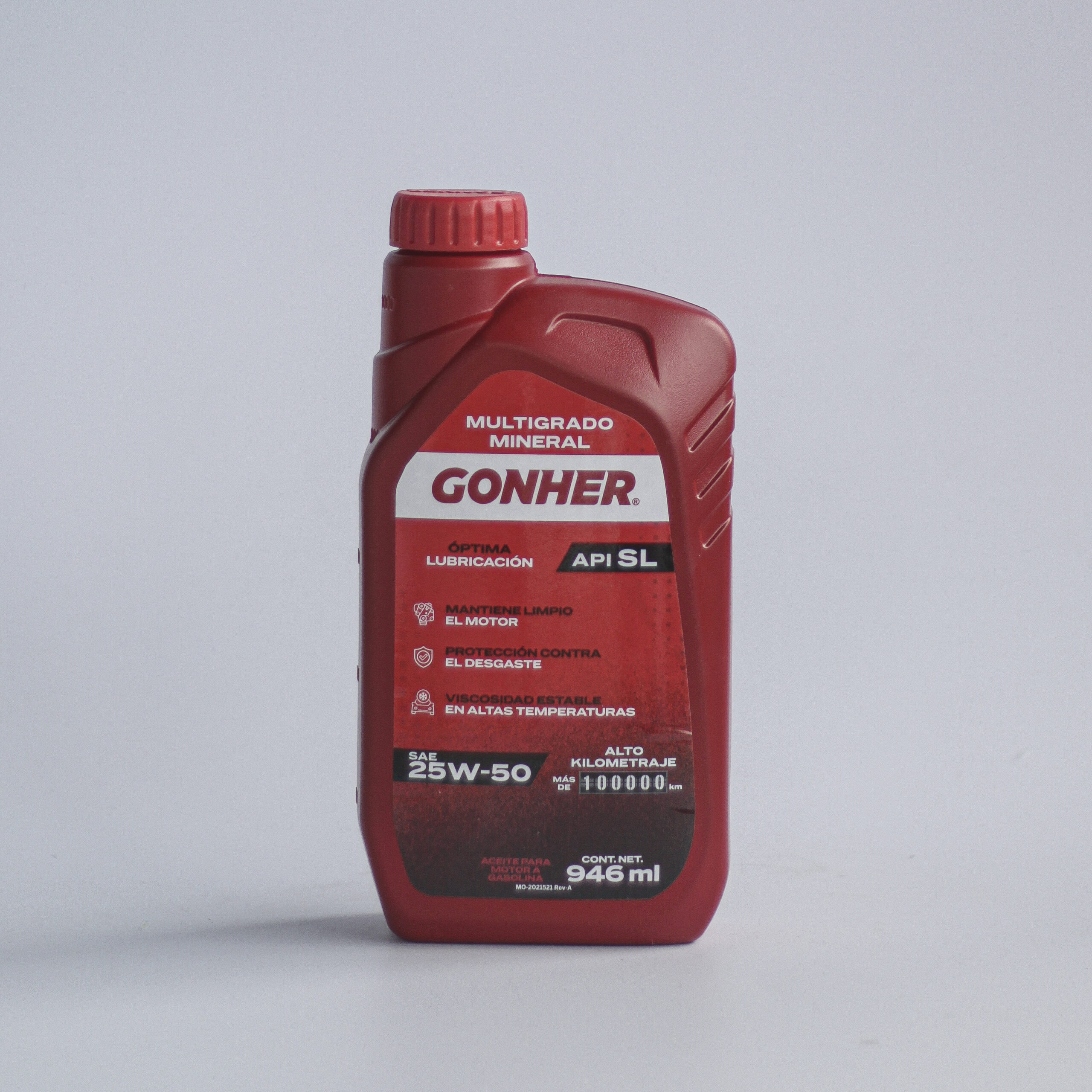 GONHER Multigrado Mineral API SL SAE 25W-50 – 946 ml / 5 L - Imagen 2