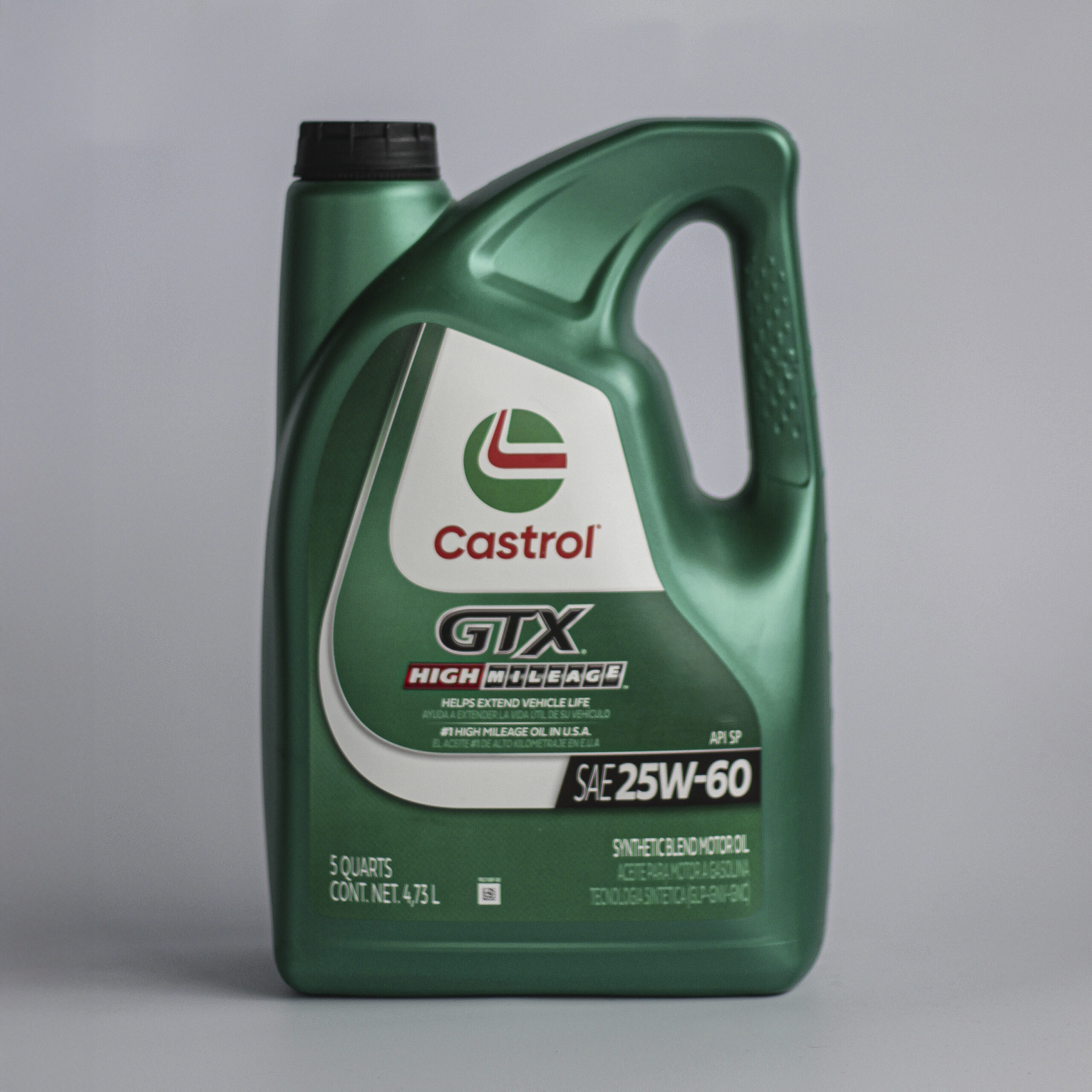 Castrol GTX High Mileage Synthetic Blend Motor Oil SAE 25W-60 – 946 ml / 4.73 L