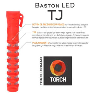 Bastón LED TORCH TJ Recargable IP68 – 15 Secuencias de Alta Intensidad