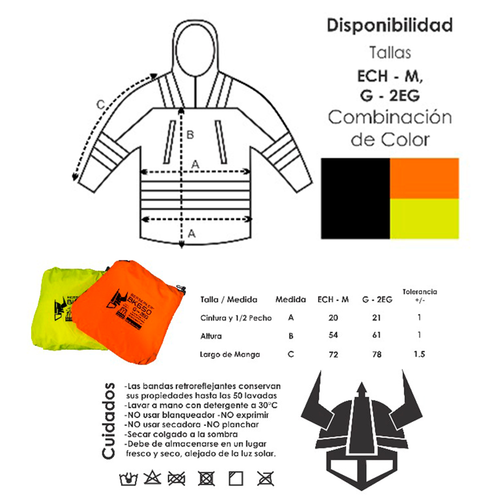Chamarra Alta Visibilidad BK650 BERSERKER – Impermeable 5000 mm, Transpirable 3000, CE EN20471 - Imagen 2