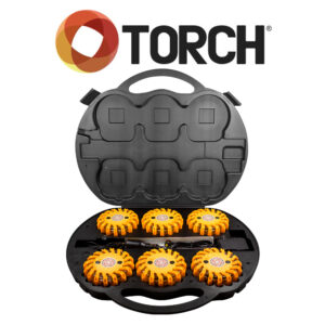 Maletín portátil con 6 Bengalas LED TORCH – Estuche rígido de transporte