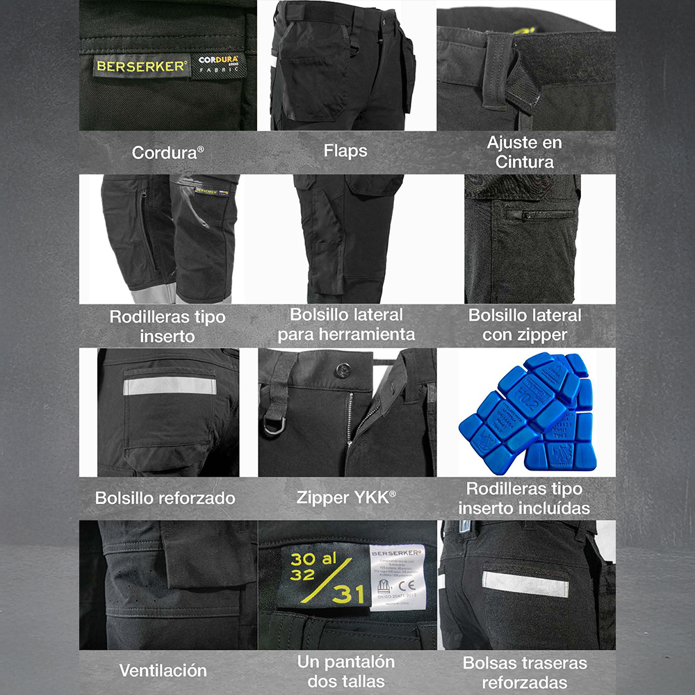 Pantalón de Trabajo H4.4 BERSERKER CORDURA® – Refuerzos 500D, Zipper YKK® - Imagen 3