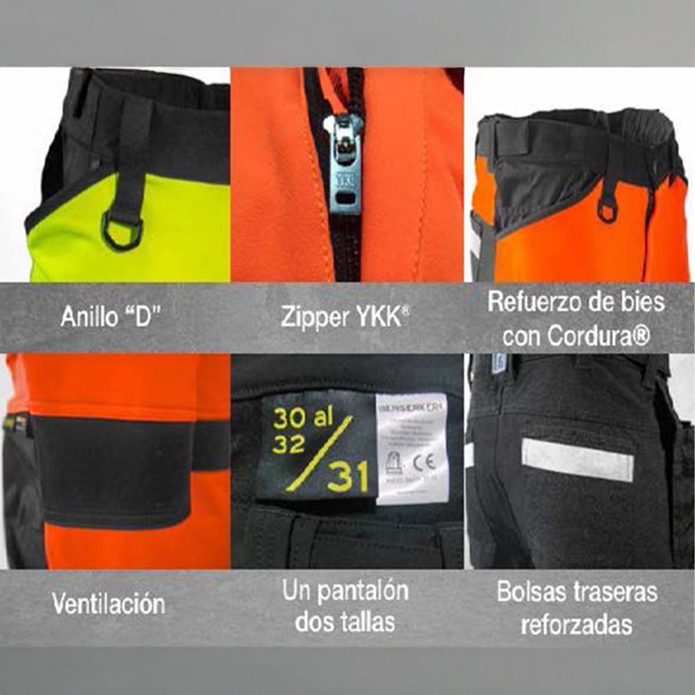 Pantalón de Trabajo BERSERKER BK 440 Alta Visibilidad y Refuerzos Cordura® - Imagen 3