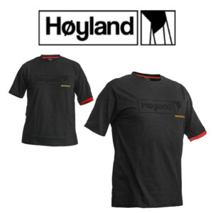 Playera de Trabajo Høyland H0.0 – 100 % Algodón con Detalle Rojo