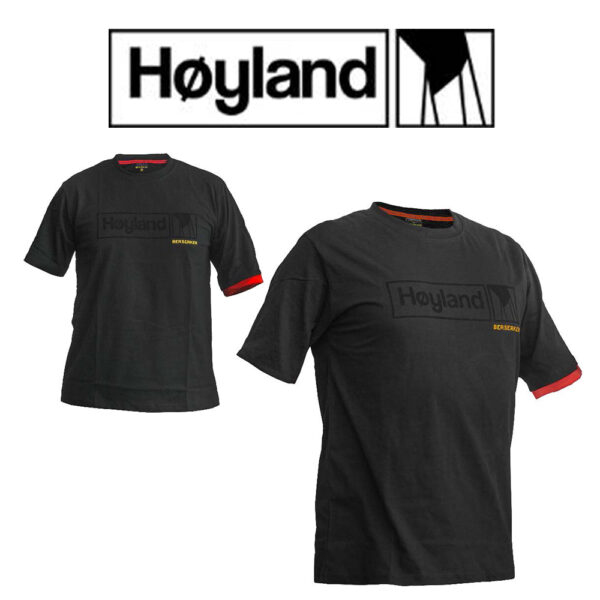 Playera de Trabajo Høyland H0.0 – 100 % Algodón con Detalle Rojo