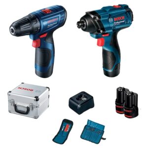 Combo Bosch GSR120 + GDR120 12V con 2 Baterías y Cargador – Potencia Compacta