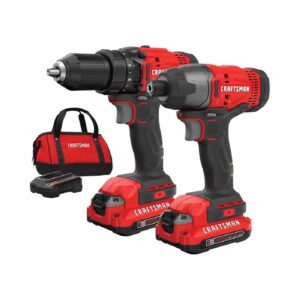 Kit CRAFTSMAN CMCK200C2 – Taladro y Atornillador 20V con Baterías y Bolsa