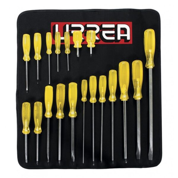 Juego de Destornilladores Urrea 9600E 19 Piezas Plano y Cruz – Profesional